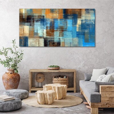 Obraz canvas Abstraktná mozaika modrých tónov