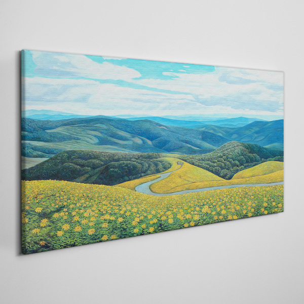 Obraz canvas Krajina v žltých kvetoch