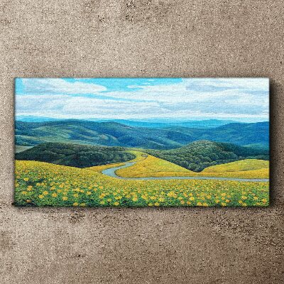 Obraz canvas Krajina v žltých kvetoch