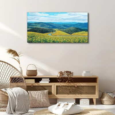 Obraz canvas Krajina v žltých kvetoch
