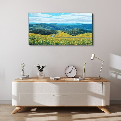 Obraz canvas Krajina v žltých kvetoch