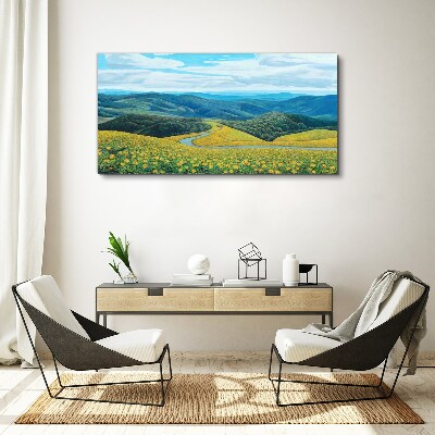 Obraz canvas Krajina v žltých kvetoch