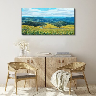 Obraz canvas Krajina v žltých kvetoch