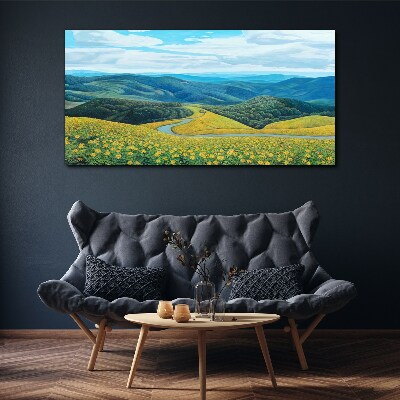 Obraz canvas Krajina v žltých kvetoch