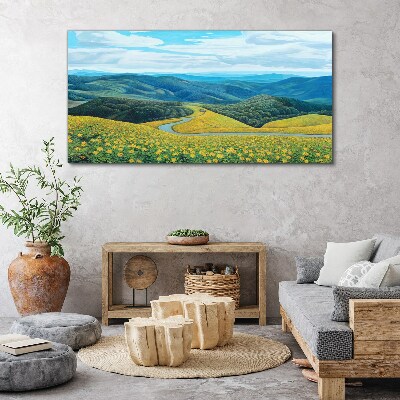 Obraz canvas Krajina v žltých kvetoch