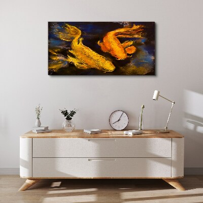 Obraz canvas Zlatá rybka vo vodnom tanci