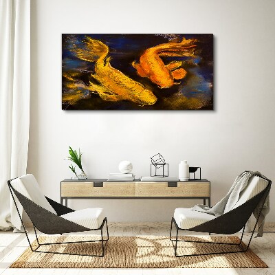 Obraz canvas Zlatá rybka vo vodnom tanci