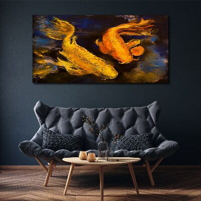 Obraz canvas Zlatá rybka vo vodnom tanci