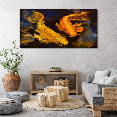 Obraz canvas Zlatá rybka vo vodnom tanci