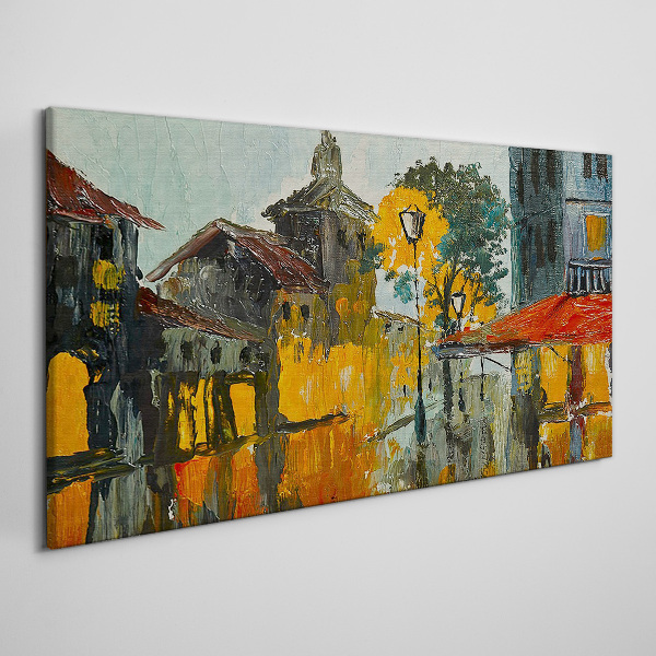 Obraz canvas Zlatý odraz mestskej krajiny