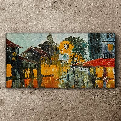 Obraz canvas Zlatý odraz mestskej krajiny