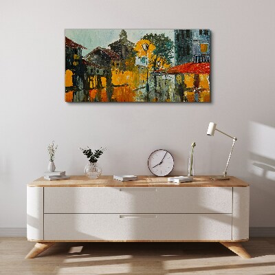Obraz canvas Zlatý odraz mestskej krajiny