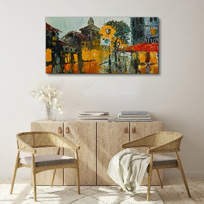 Obraz canvas Zlatý odraz mestskej krajiny