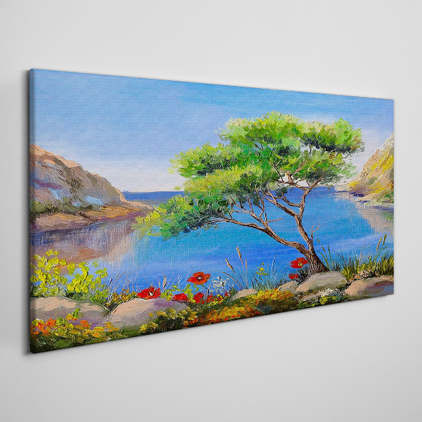 Obraz canvas Pokojná krajina pri vode