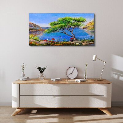 Obraz canvas Pokojná krajina pri vode