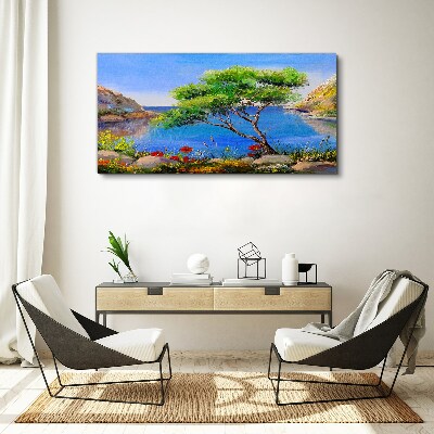 Obraz canvas Pokojná krajina pri vode