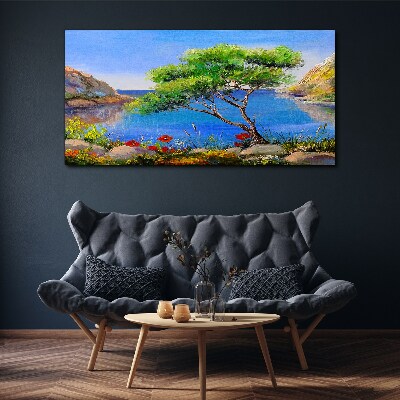 Obraz canvas Kvety strom mora príroda