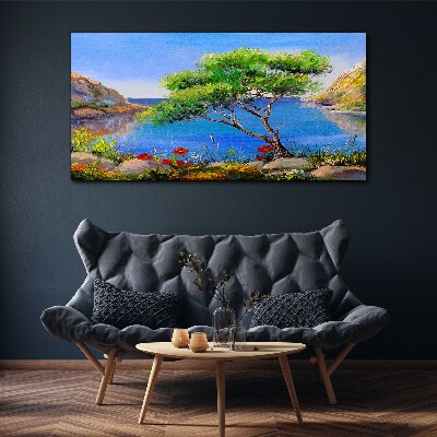 Obraz canvas Pokojná krajina pri vode