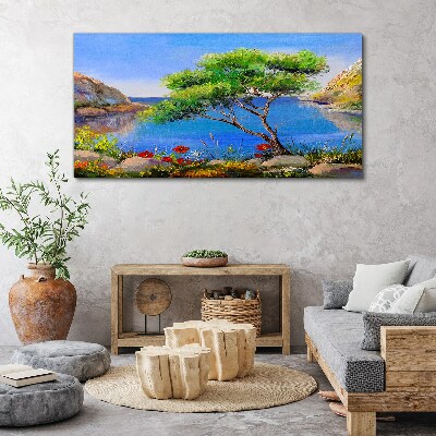 Obraz canvas Pokojná krajina pri vode