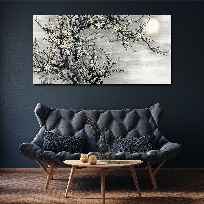 Obraz canvas Kvitnúca vetva v monochromatickom tóne