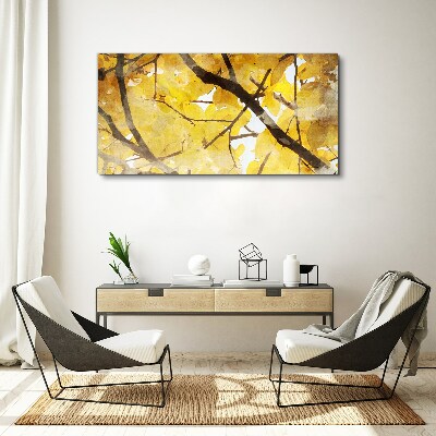 Obraz canvas Zlaté listy na slnku
