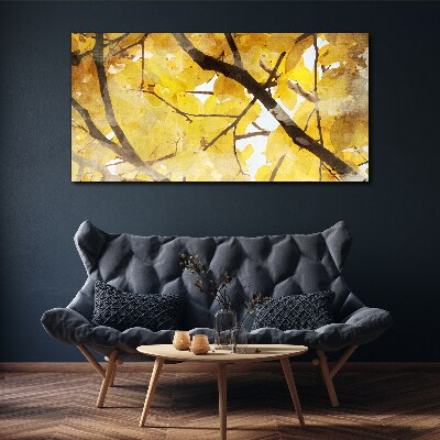 Obraz canvas Zlaté listy na slnku