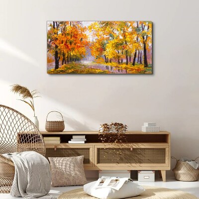 Obraz canvas Abstrakcia lesné listy jeseň