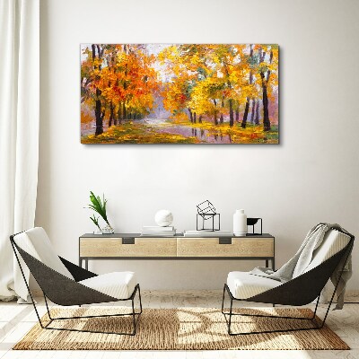 Obraz canvas Abstrakcia lesné listy jeseň