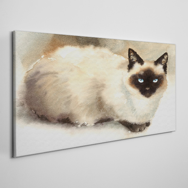 Obraz canvas Siamská mačka v jemných akvareloch