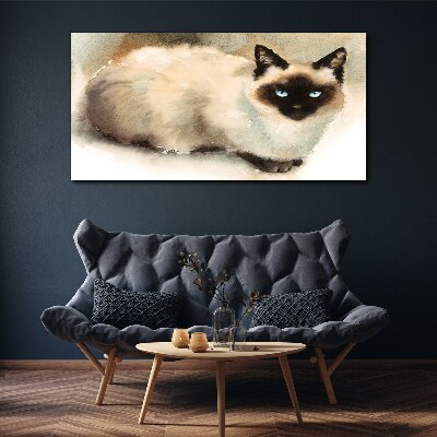 Obraz canvas Siamská mačka v jemných akvareloch