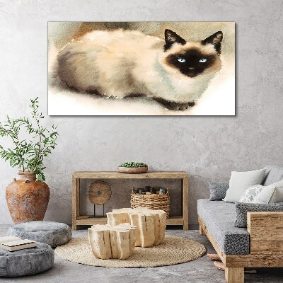 Obraz canvas Siamská mačka v jemných akvareloch