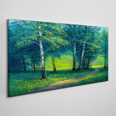 Obraz na plátne Lesná cesta kvety
