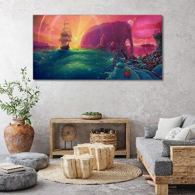 Obraz na plátne Abstrakcie oceáne loď