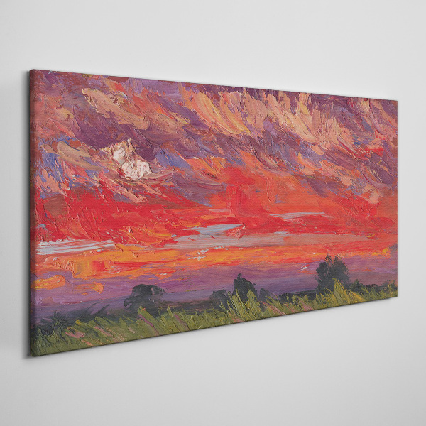 Obraz canvas Západ slnka v ohni