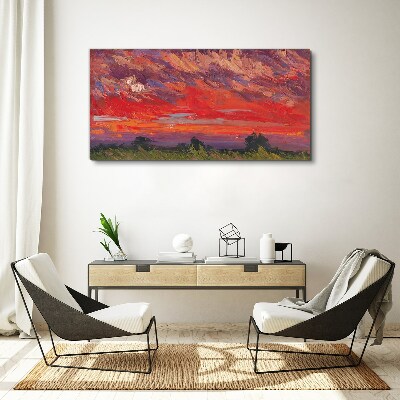 Obraz canvas Západ slnka v ohni