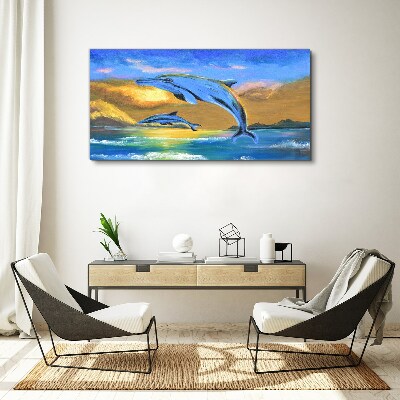 Obraz canvas Abstrakcie Dolphins Nebo