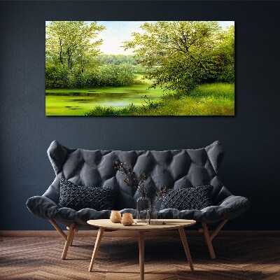 Obraz na plátne Stromy rieka príroda