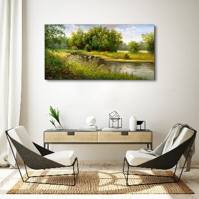 Obraz na plátne Lesné rieka príroda