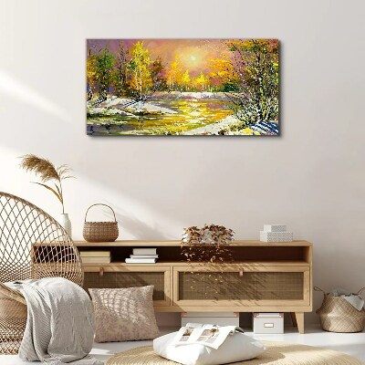 Obraz na plátne Moderné les Zimná voda