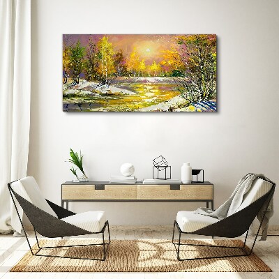 Obraz na plátne Moderné les Zimná voda
