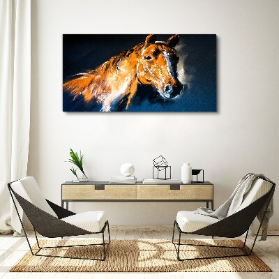 Obraz canvas Portrét koňa v intenzívnych farbách
