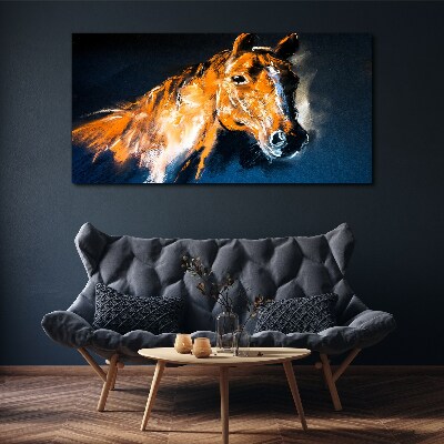 Obraz canvas Portrét koňa v intenzívnych farbách