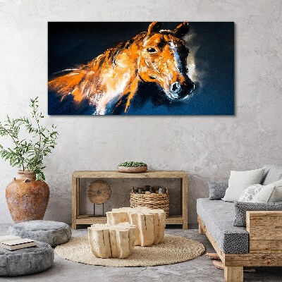 Obraz canvas Portrét koňa v intenzívnych farbách