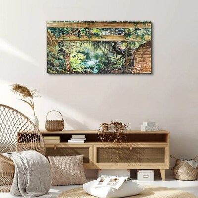 Obraz canvas Abstrakcia lesné rieka voľne žijúcich živočíchov