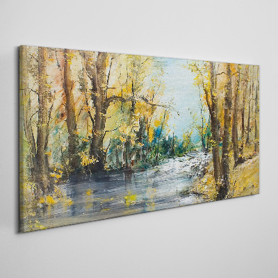 Obraz canvas Jesenná scenéria pri rieke
