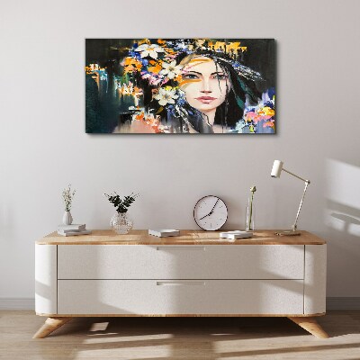 Obraz canvas Abstrakcie žena kvety
