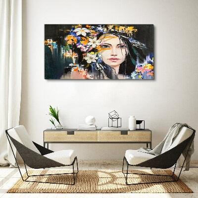 Obraz canvas Kvetinová portrétová elegancia