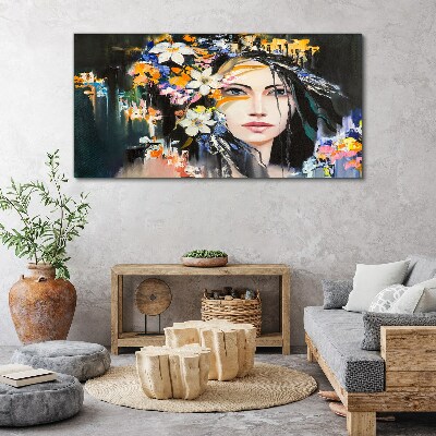 Obraz canvas Abstrakcie žena kvety