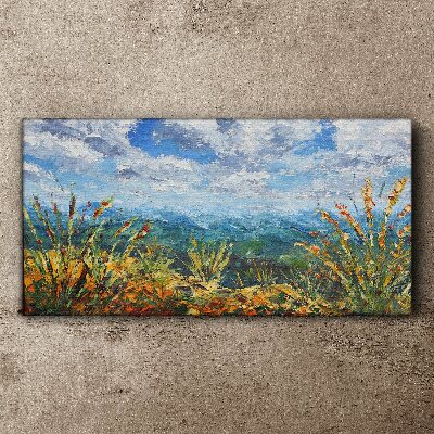 Obraz canvas Abstrakcie mraky hory