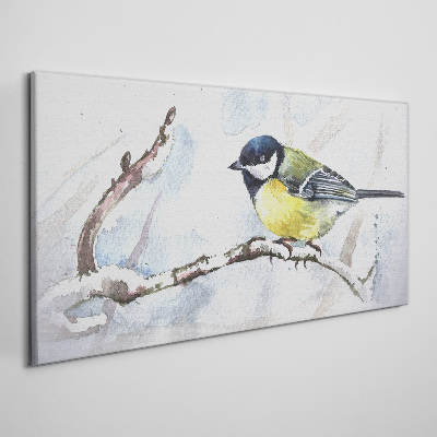 Obraz canvas Zimná speváčka na konári